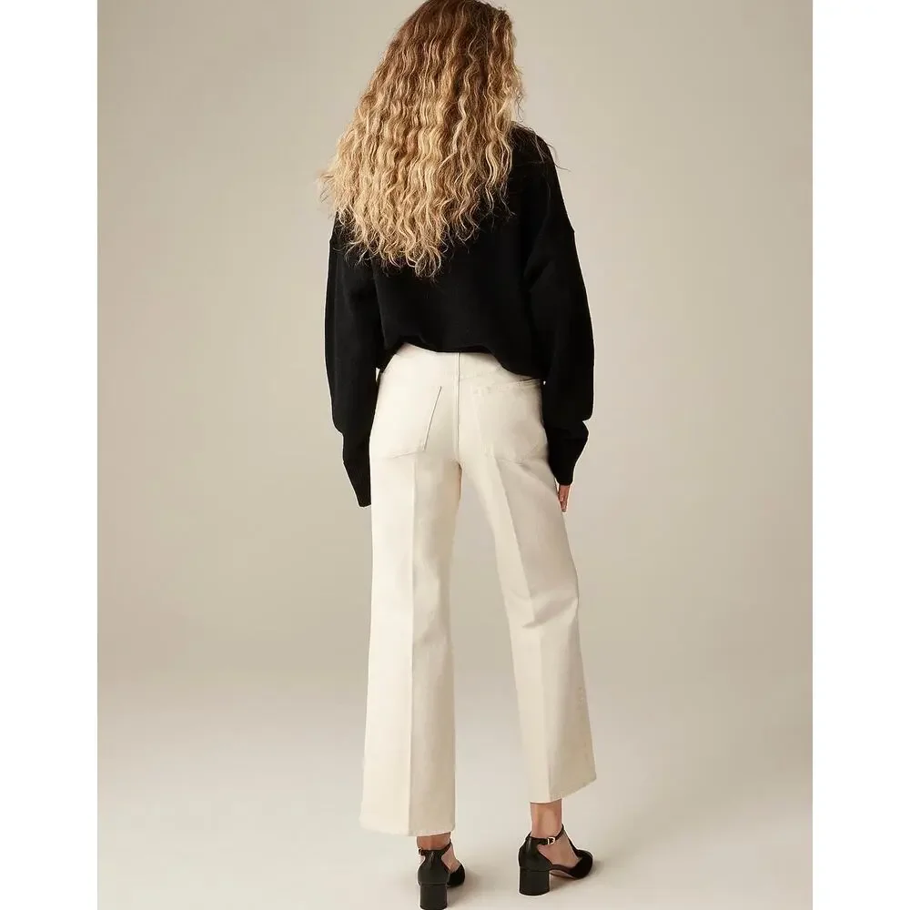 J. Crew Charley Kickout Cropped Jean in super-stretch Ecru Wash NWT size 25